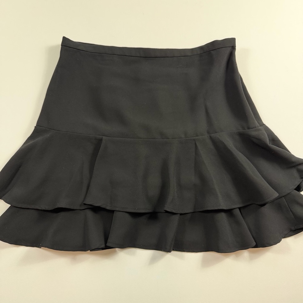 Lauren Ralph Lauren Petite Black Tiered Skirt 6P | Preppy Classic | Early 2000s